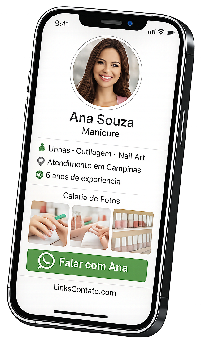 Mockup de perfil profissional de manicure